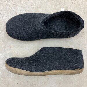 Glerups 100% Wool Slippers Men's 44 / 10.5 Leather Sole House Shoes